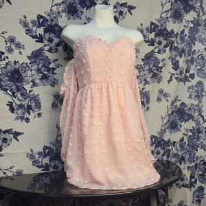Chic Strapless Pink Dress